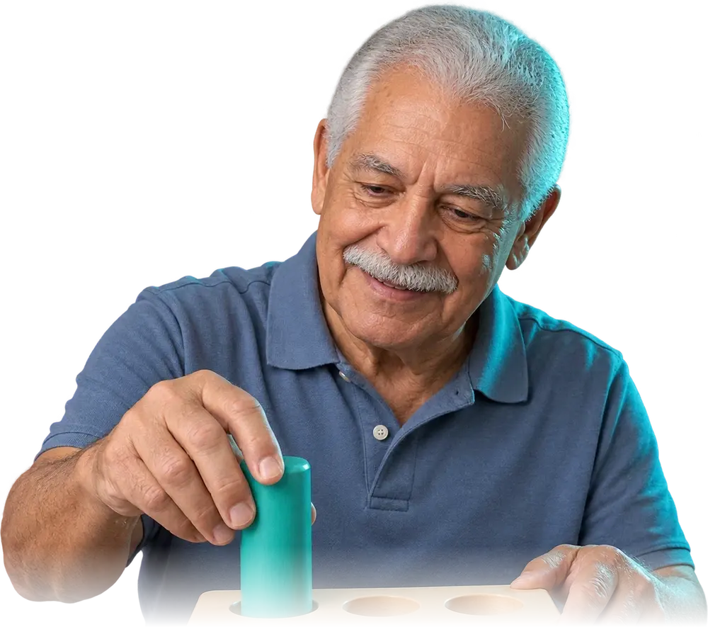 Cena ilustrativa gerada por IA representando o acompanhamento de doença de parkinson.