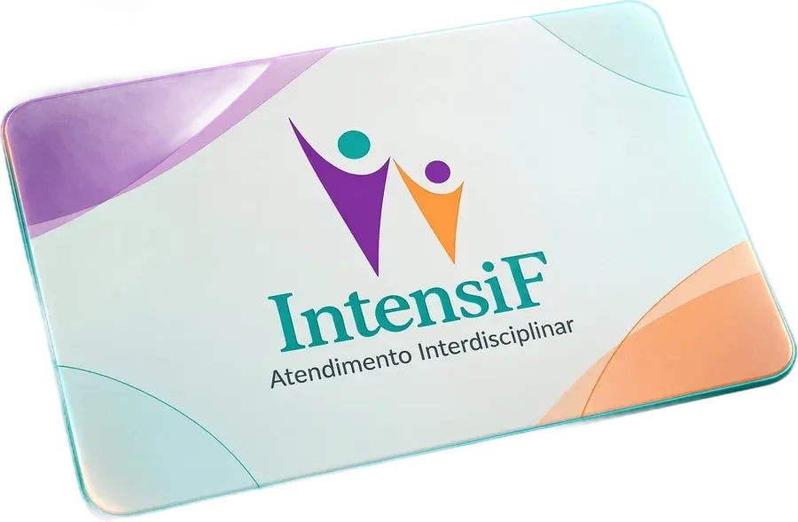 Cartão ilustrativo com o logotipo da IntensiF, representando a identificação da clínica.